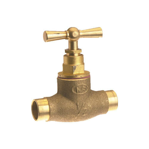 Robinet d'arrêt à souder pour tube cuivre.