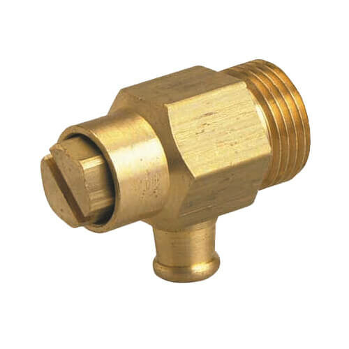 Robinet de vidange de radiateur, à vis pointeau, à joint torique brut.