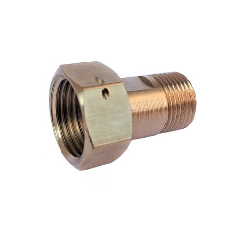 Raccord compteur avec trou de plombage, brut.