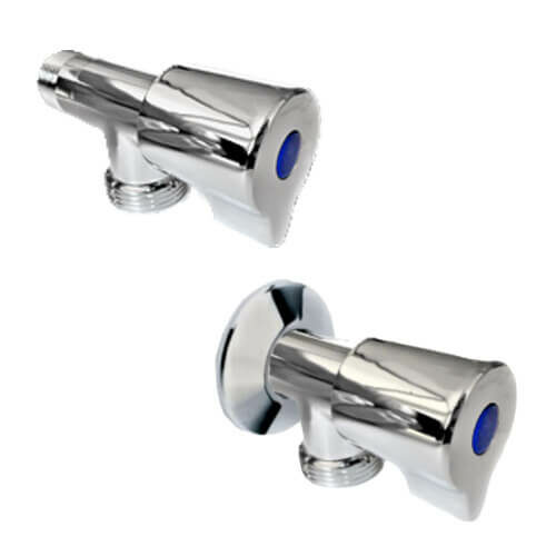 Robinet de machine à laver équerre avec croissillon en goutte d'eau.