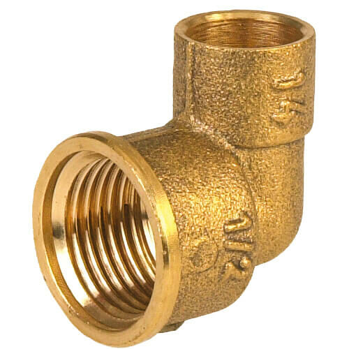 Coude fer cuivre, femelle, grenaillé.