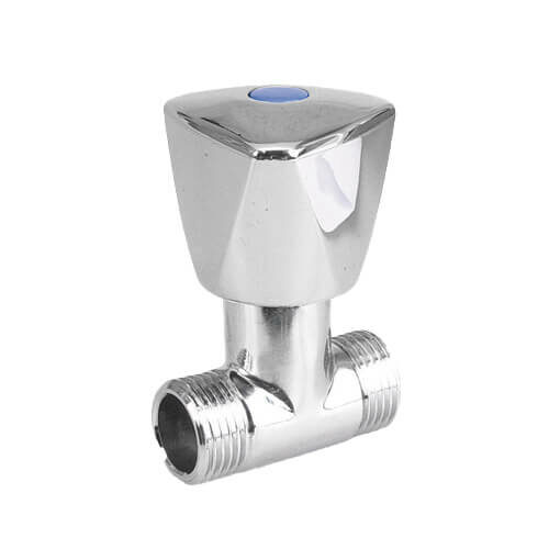 Robinet d'arrêt MM 1/2'' pour douche, chromé sur brut, croisillon ABS chromé.