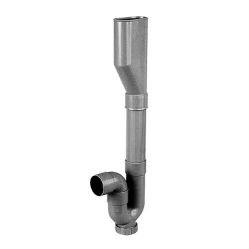 Siphon PVC compact pour machine à laver double orientable, sortie horizontale.