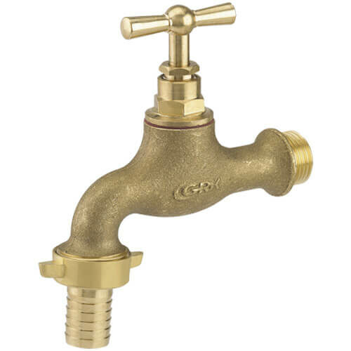 Robinet d'arrosage grenaillé.