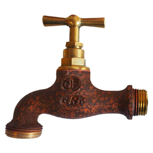 Robinet d'arrosage coloré rouille 1/2''-3/4''.